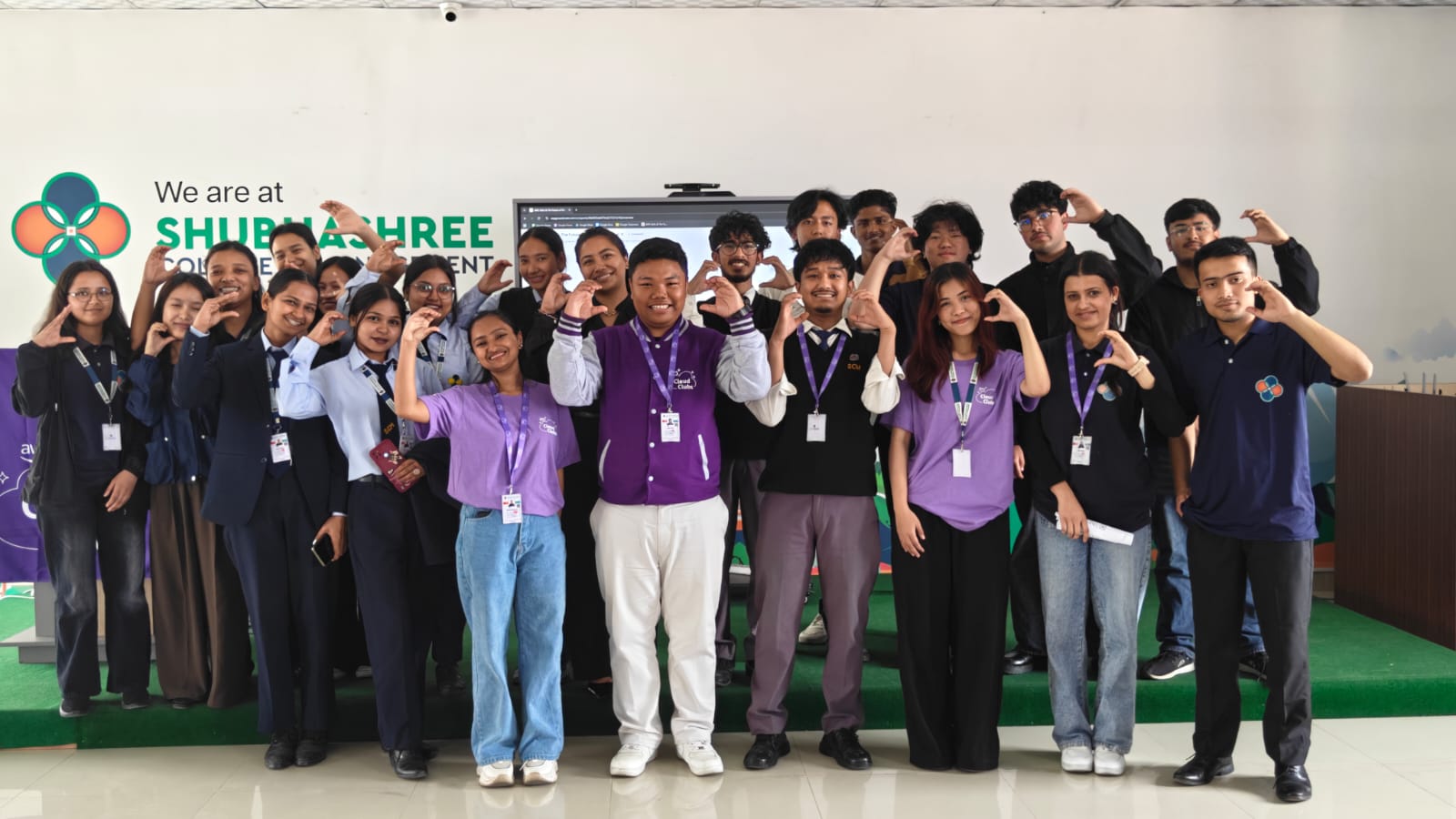 Attendees posing for a group photo at AWS Skills and The Future of Tech Jobs in Nepal